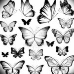Фото тату бабочка маленькая эскиз 14.08.2019 №004 - butterfly tattoo small - tatufoto.com
