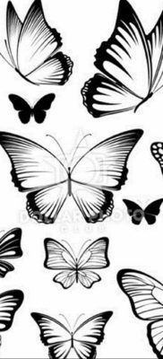 Фото тату бабочка маленькая эскиз 14.08.2019 №004 — butterfly tattoo small — tatufoto.com