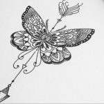 Фото тату бабочка маленькая эскиз 14.08.2019 №008 - butterfly tattoo small - tatufoto.com