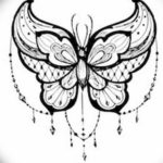 Фото тату бабочка маленькая эскиз 14.08.2019 №009 - butterfly tattoo small - tatufoto.com