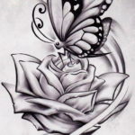 Фото тату бабочка маленькая эскиз 14.08.2019 №012 - butterfly tattoo small - tatufoto.com