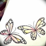 Фото тату бабочка маленькая эскиз 14.08.2019 №013 - butterfly tattoo small - tatufoto.com