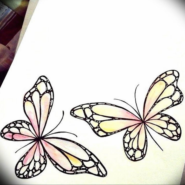 Фото тату бабочка маленькая эскиз 14.08.2019 №013 - butterfly tattoo