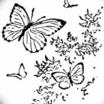 Фото тату бабочка маленькая эскиз 14.08.2019 №015 - butterfly tattoo small - tatufoto.com
