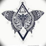 Фото тату бабочка маленькая эскиз 14.08.2019 №016 - butterfly tattoo small - tatufoto.com