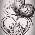 Фото тату бабочка маленькая эскиз 14.08.2019 №017 - butterfly tattoo small - tatufoto.com
