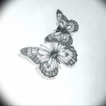 Фото тату бабочка маленькая эскиз 14.08.2019 №018 - butterfly tattoo small - tatufoto.com