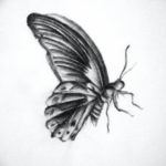 Фото тату бабочка маленькая эскиз 14.08.2019 №024 - butterfly tattoo small - tatufoto.com