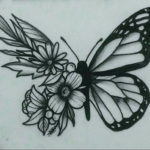 Фото тату бабочка маленькая эскиз 14.08.2019 №027 - butterfly tattoo small - tatufoto.com