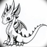 Фото тату дракон маленький эскиз 14.08.2019 №006 - dragon tattoo small sk - tatufoto.com