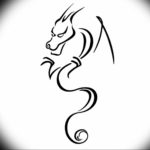 Фото тату дракон маленький эскиз 14.08.2019 №007 - dragon tattoo small sk - tatufoto.com