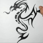 Фото тату дракон маленький эскиз 14.08.2019 №008 - dragon tattoo small sk - tatufoto.com