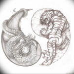 Фото тату дракон маленький эскиз 14.08.2019 №011 - dragon tattoo small sk - tatufoto.com