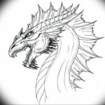 Фото тату дракон маленький эскиз 14.08.2019 №014 - dragon tattoo small sk - tatufoto.com