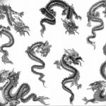 Фото тату дракон маленький эскиз 14.08.2019 №015 - dragon tattoo small sk - tatufoto.com