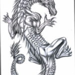 Фото тату дракон маленький эскиз 14.08.2019 №017 - dragon tattoo small sk - tatufoto.com