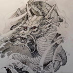 Фото тату дракон маленький эскиз 14.08.2019 №028 - dragon tattoo small sk - tatufoto.com