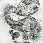 Фото тату дракон маленький эскиз 14.08.2019 №030 - dragon tattoo small sk - tatufoto.com