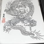 Фото тату дракон маленький эскиз 14.08.2019 №037 - dragon tattoo small sk - tatufoto.com