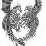 Фото тату дракон маленький эскиз 14.08.2019 №039 - dragon tattoo small sk - tatufoto.com