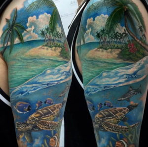 Фото тату океан 13.08.2019 №033 - ocean tattoo - tatufoto.com