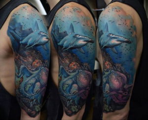 Фото тату океан 13.08.2019 №043 - ocean tattoo - tatufoto.com