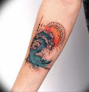 Фото тату океан 13.08.2019 №070 - ocean tattoo - tatufoto.com