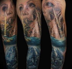 Фото тату океан 13.08.2019 №072 - ocean tattoo - tatufoto.com