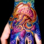 Фото тату океан на руке 13.08.2019 №003 - ocean tattoo on hand - tatufoto.com