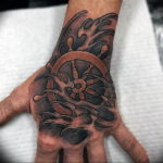 Фото тату океан на руке 13.08.2019 №004 - ocean tattoo on hand - tatufoto.com