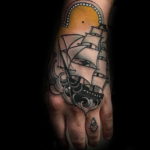 Фото тату океан на руке 13.08.2019 №007 - ocean tattoo on hand - tatufoto.com