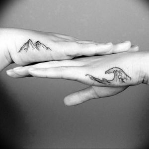 Фото тату океан на руке 13.08.2019 №008 - ocean tattoo on hand - tatufoto.com