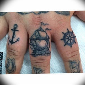 Фото тату океан на руке 13.08.2019 №028 - ocean tattoo on hand - tatufoto.com
