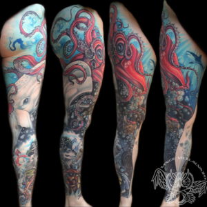 Фото тату океан на руке 13.08.2019 №032 - ocean tattoo on hand - tatufoto.com