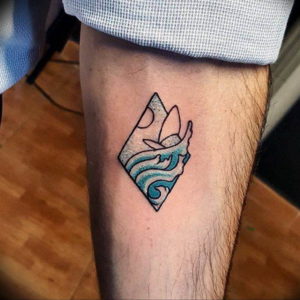 Фото тату океан на руке 13.08.2019 №036 - ocean tattoo on hand - tatufoto.com