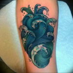 Фото тату сердце океана 13.08.2019 №003 - ocean heart tattoo - tatufoto.com
