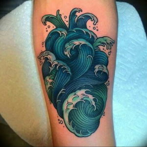 Фото тату сердце океана 13.08.2019 №003 - ocean heart tattoo - tatufoto.com