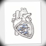 Фото тату сердце океана 13.08.2019 №004 - ocean heart tattoo - tatufoto.com