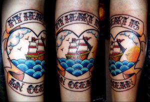 Фото тату сердце океана 13.08.2019 №016 - ocean heart tattoo - tatufoto.com