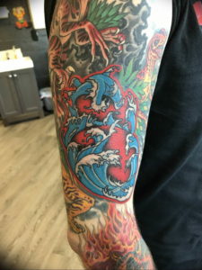 Фото тату сердце океана 13.08.2019 №018 - ocean heart tattoo - tatufoto.com