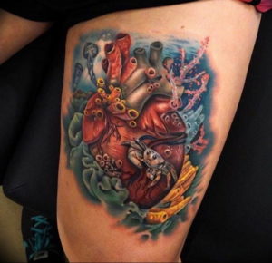 Фото тату сердце океана 13.08.2019 №019 - ocean heart tattoo - tatufoto.com