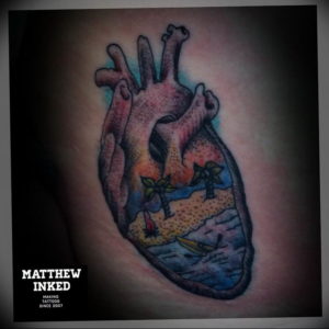 Фото тату сердце океана 13.08.2019 №020 - ocean heart tattoo - tatufoto.com