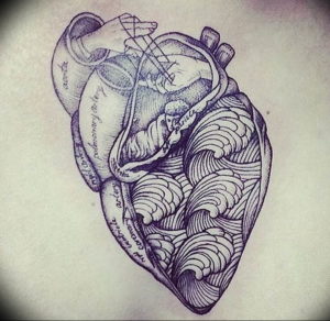 Фото тату сердце океана 13.08.2019 №024 - ocean heart tattoo - tatufoto.com