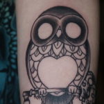 Фото тату сова с ключом 21.08.2019 №025 - owl tattoo with key - tatufoto.com