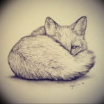Фото эскиз маленьких тату лисы 14.08.2019 №004 - sketch of little fox tattoos - tatufoto.com