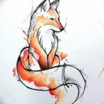 Фото эскиз маленьких тату лисы 14.08.2019 №006 - sketch of little fox tattoos - tatufoto.com