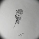 Фото эскиз маленькой розы тату 14.08.2019 №006 - sketch of a small rose tat - tatufoto.com
