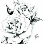 Фото эскиз маленькой розы тату 14.08.2019 №035 - sketch of a small rose tat - tatufoto.com