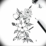 Фото эскиз маленькой розы тату 14.08.2019 №037 - sketch of a small rose tat - tatufoto.com