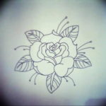 Фото эскиз маленькой розы тату 14.08.2019 №040 - sketch of a small rose tat - tatufoto.com